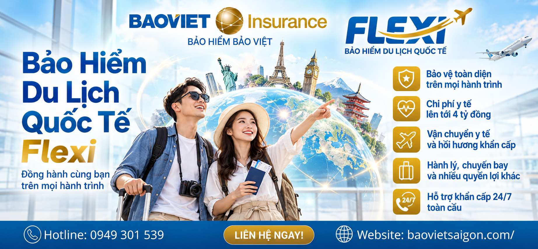 Bảo Hiểm Du Lịch Quốc Tế Flexi - Bảo Việt